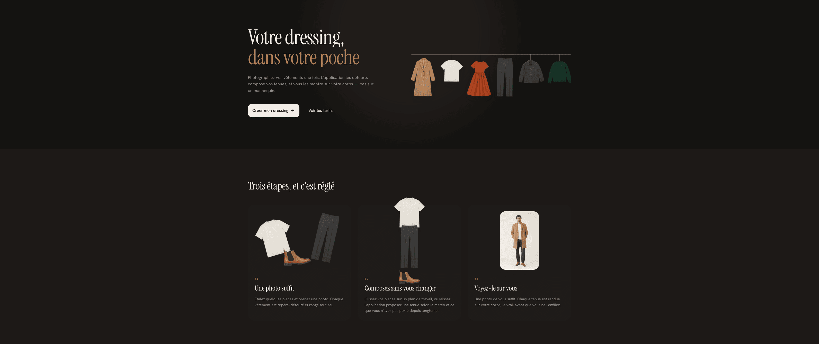 The Digital Wardrobe landing page